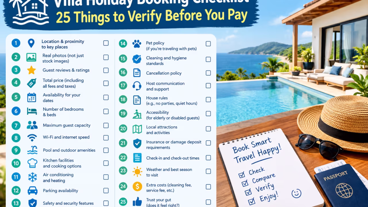 Villa Holiday Booking Checklist 25 Things to Verify Before You Pay